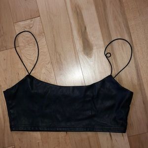 Faux leather bralette/top